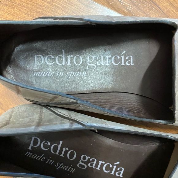 Pedro Garcia womans made in Spain taupe leather slip on shoes size 39.5 (Size 8) - Picture 5 of 8